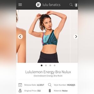 Lululemon Energy Bra NuluxElectrobeam Energy Bra-6 #52